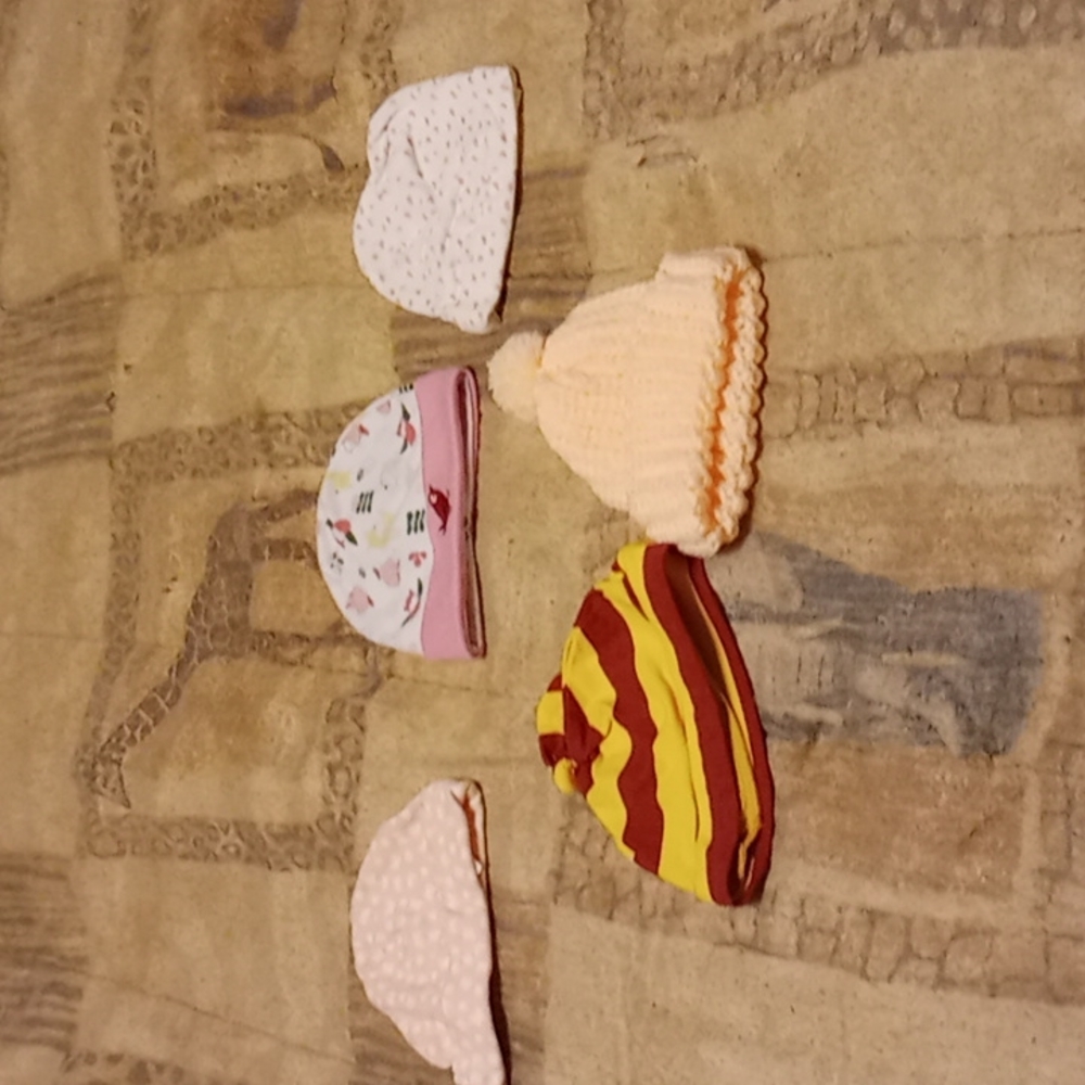 Five Baby Girl Hats